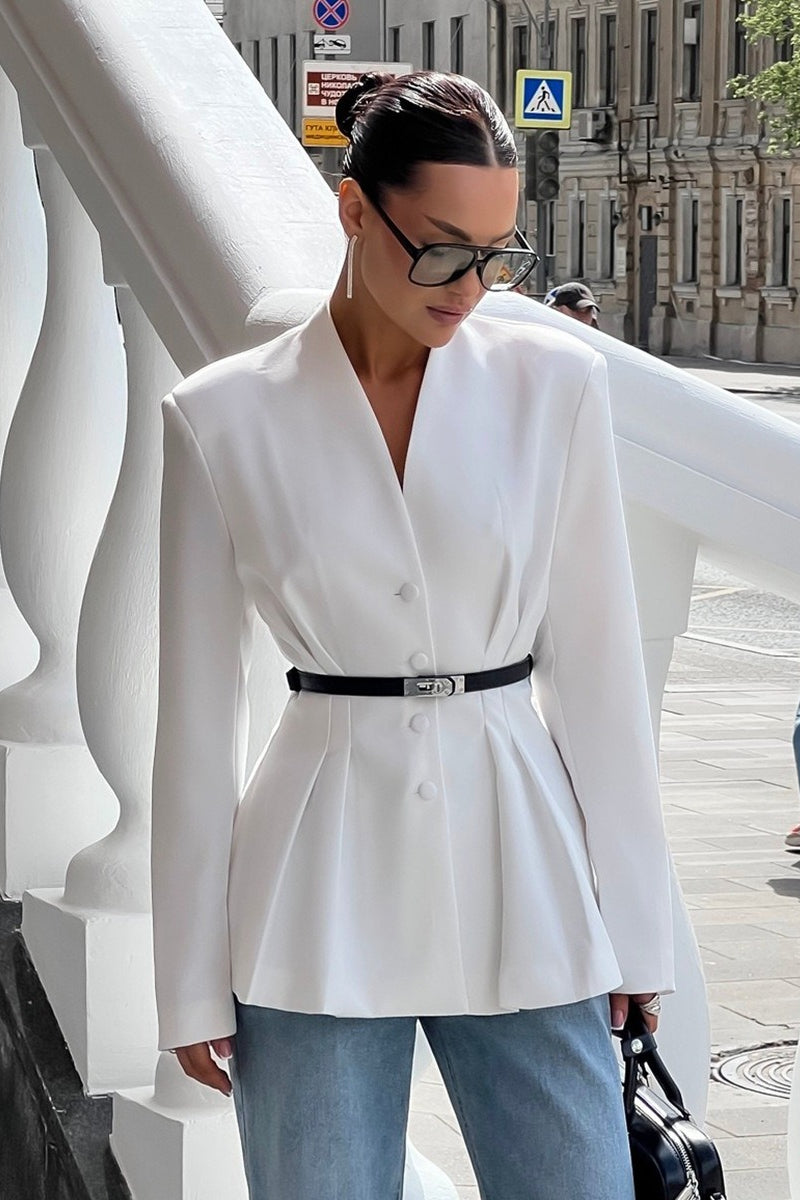 V Neck Waist Detail Blazer Secondary image