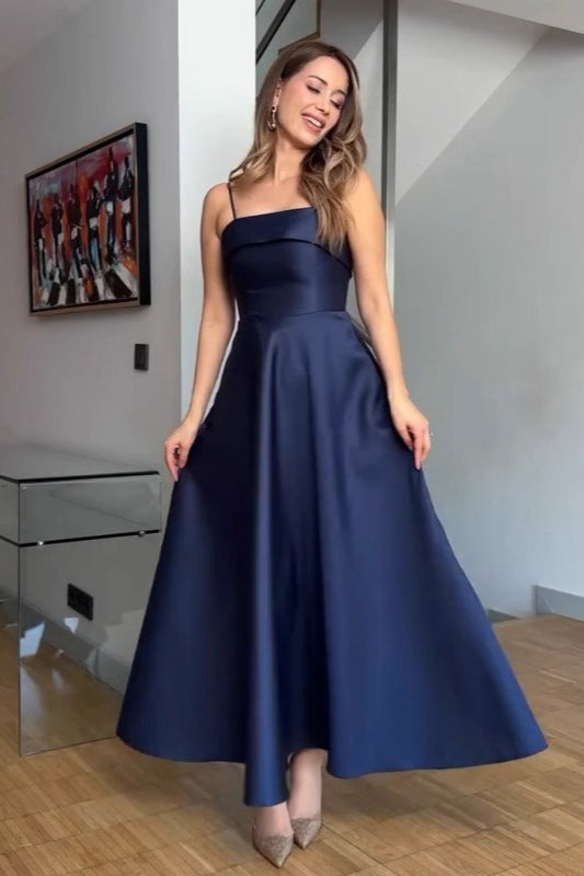 Elegant Satin Slip Vintage Formal Dress