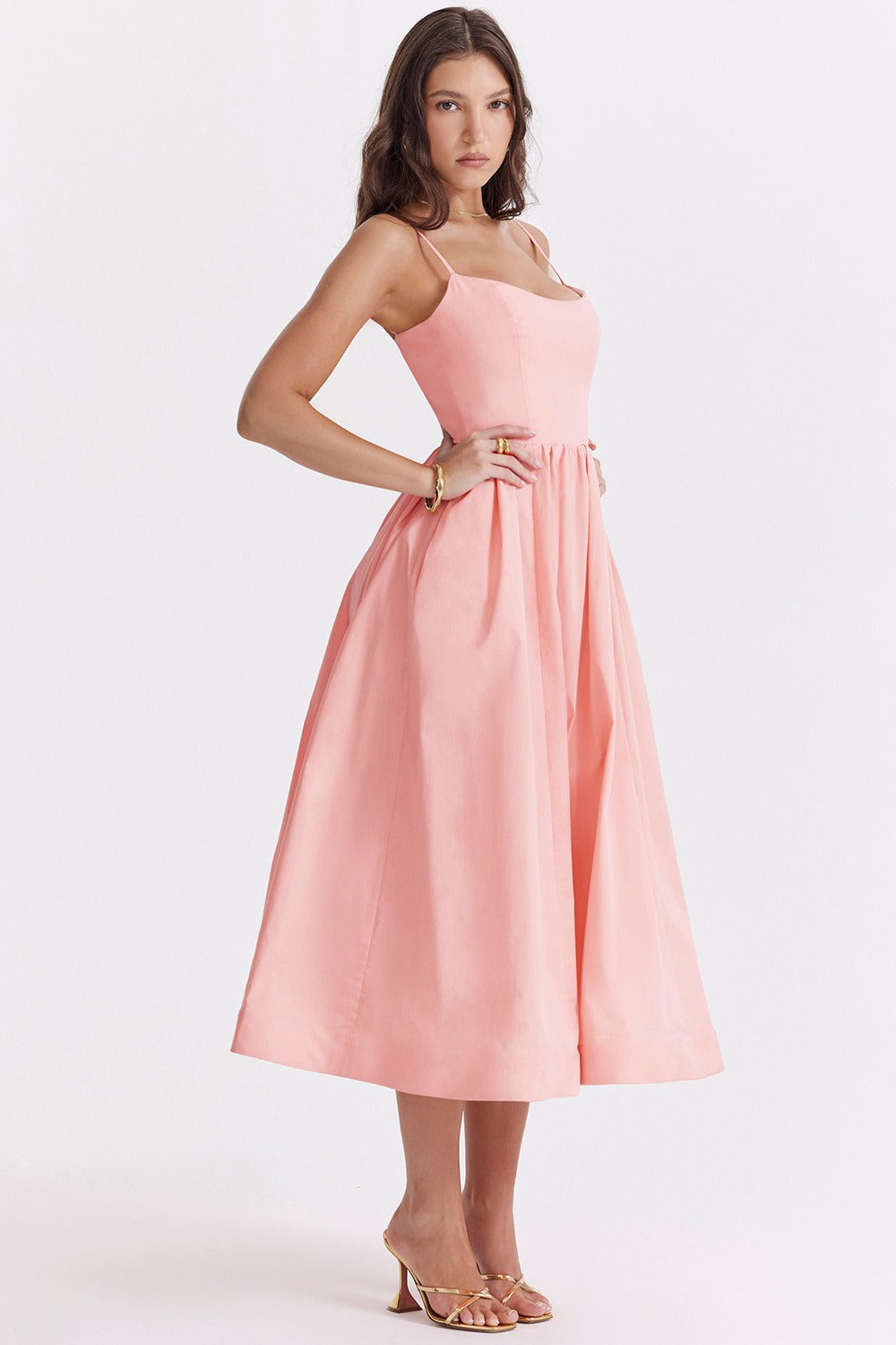 Solid Sexy Backless Spaghetti Strap Swing Prom Dress Secondary image