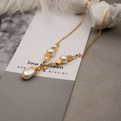 Baroque Pearl Drop Pendant Layered Necklace