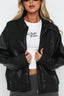 PU Leather Baseball Jacket S / Black
