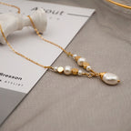 Baroque Pearl Drop Pendant Layered Necklace
