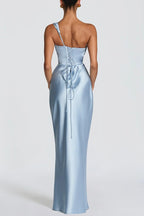 One Shoulder Satin Column Formal Dress