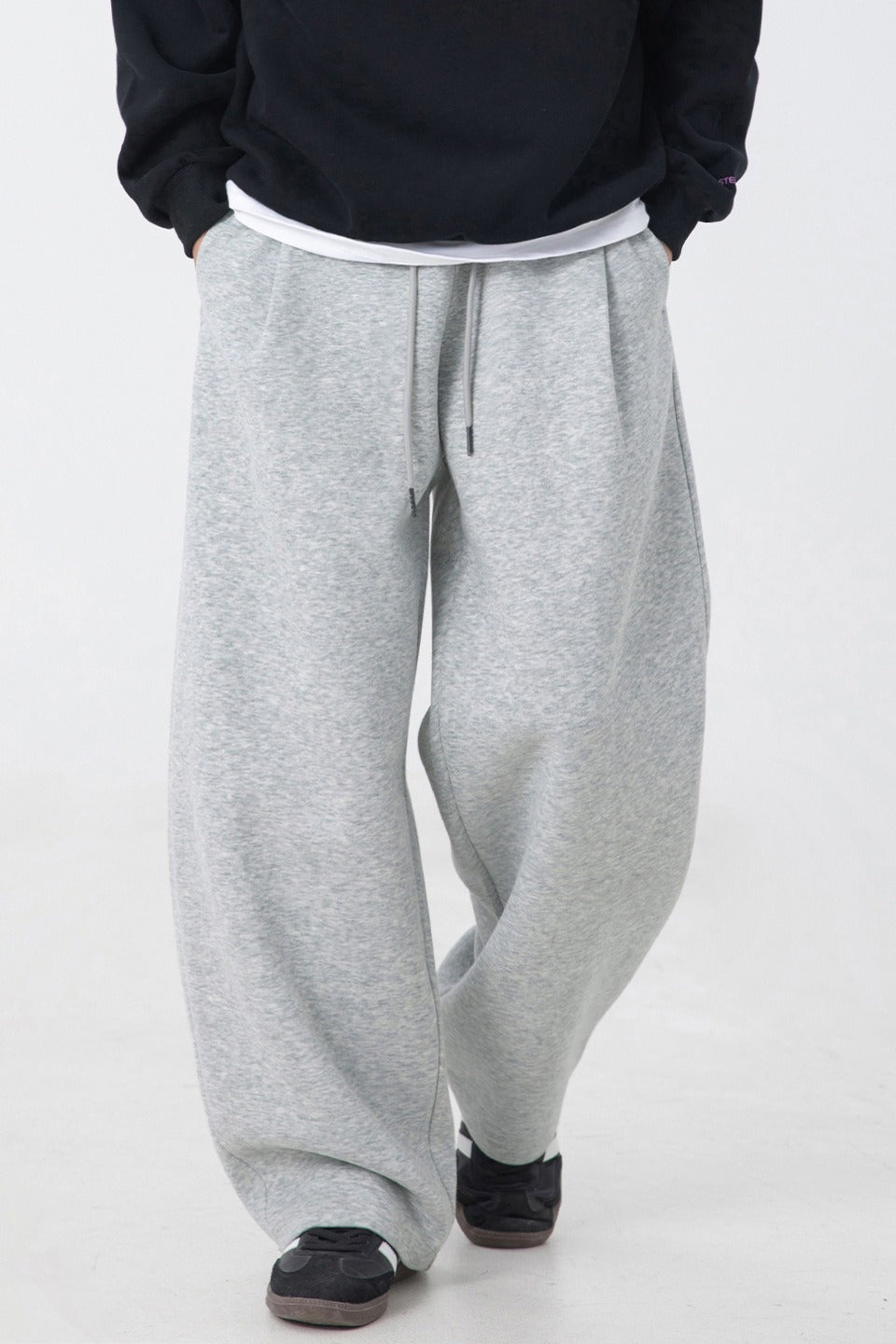 Heavyweight Pleated Baggy Straight Leg Sweatpants