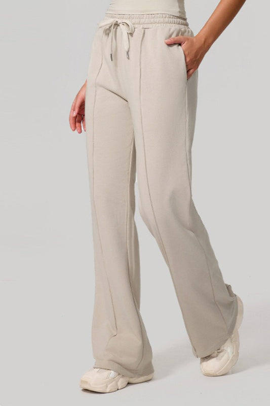 Relaxed Straight Leg  High Waist Knit Pants Main image