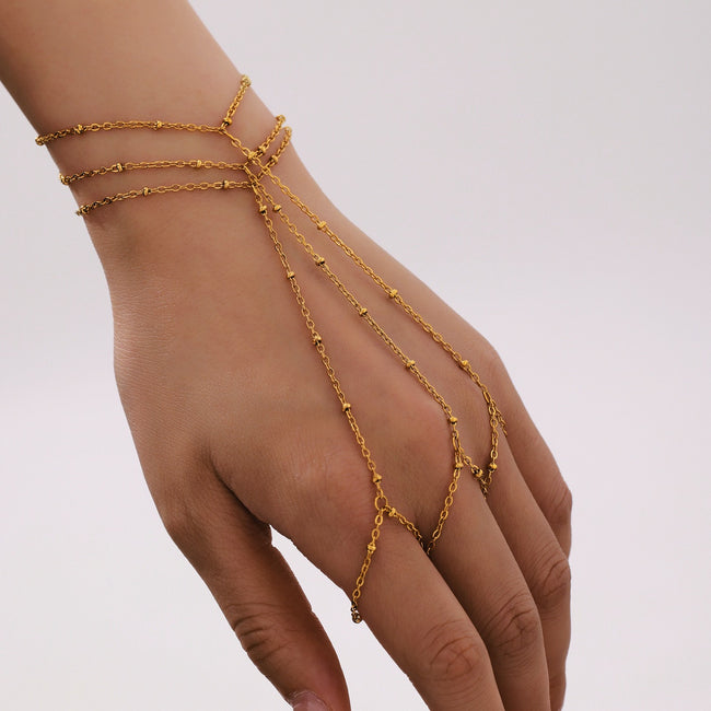 18K Gold Plated Stainless Steel Knuckle Finger Bracelet Main image
