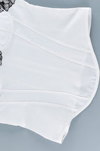 White Lace Detail Back Zipper Slim Cami