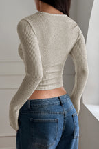 Bodycon Slim Fit Long Sleeve Knit Top