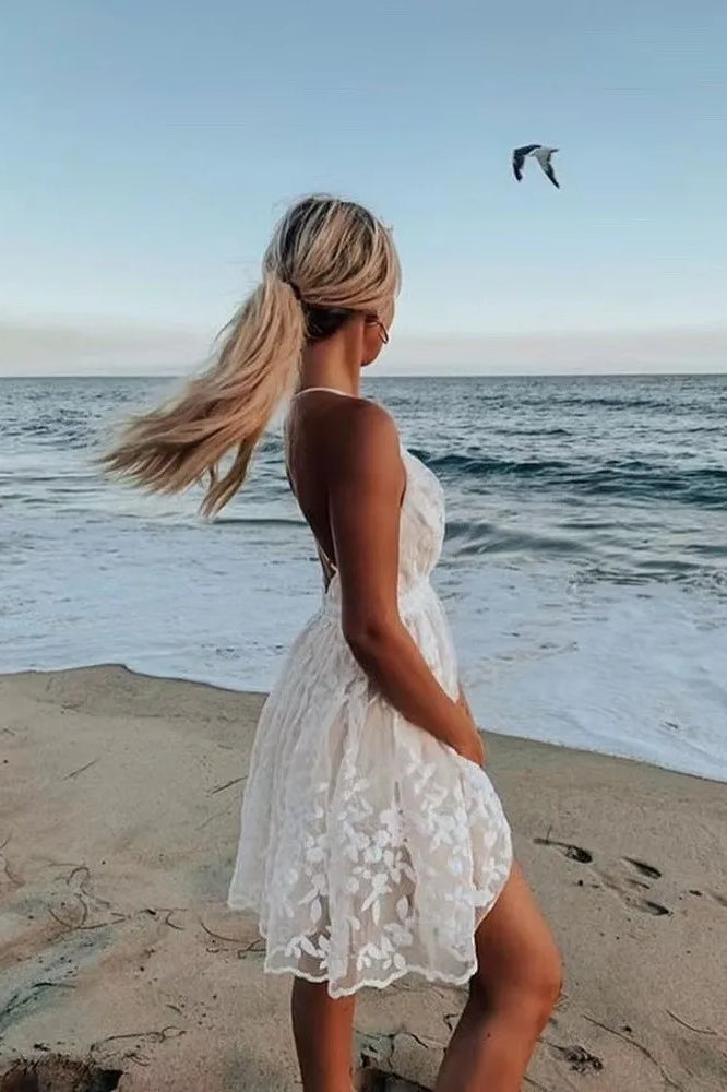 Lace Mesh Backless Boho Dress Secondary image