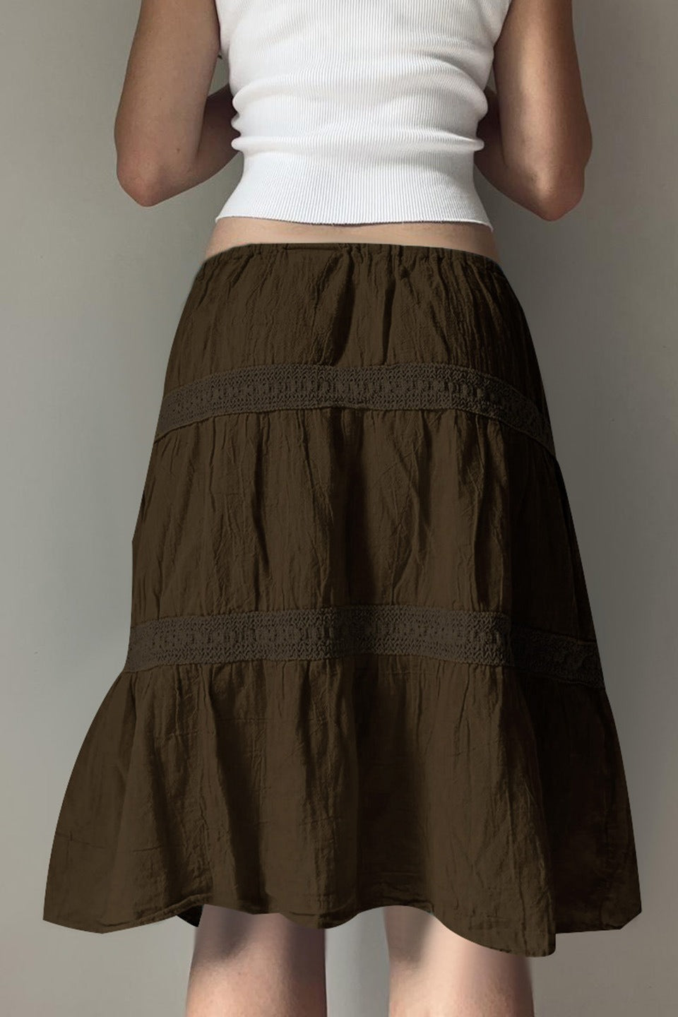 Vintage Lace Patchwork Beaded Boho Skirt