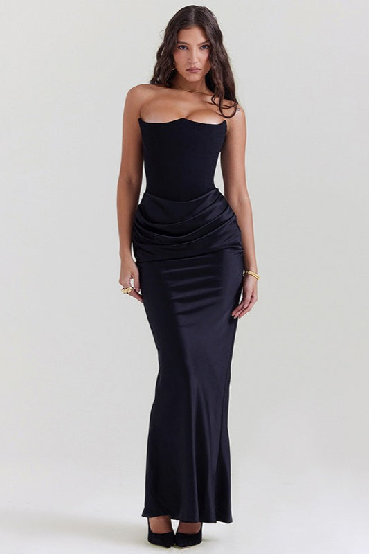 Chic Corset Backless Bodycon Formal Dress S / Black