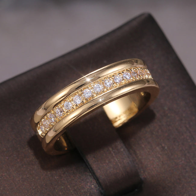 Minimalist Gold Tone Brass Plated Stackable Ring Main image
