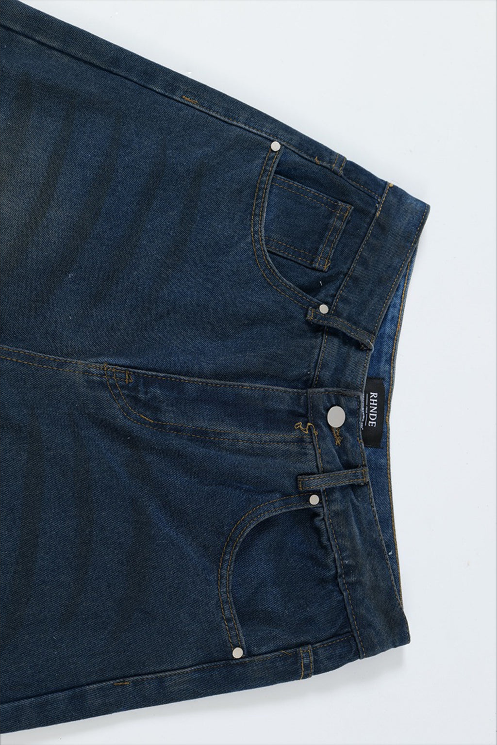 Heavy Distressed Ripped Wide Leg Jeans