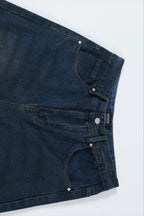 Heavy Distressed Ripped Wide Leg Jeans