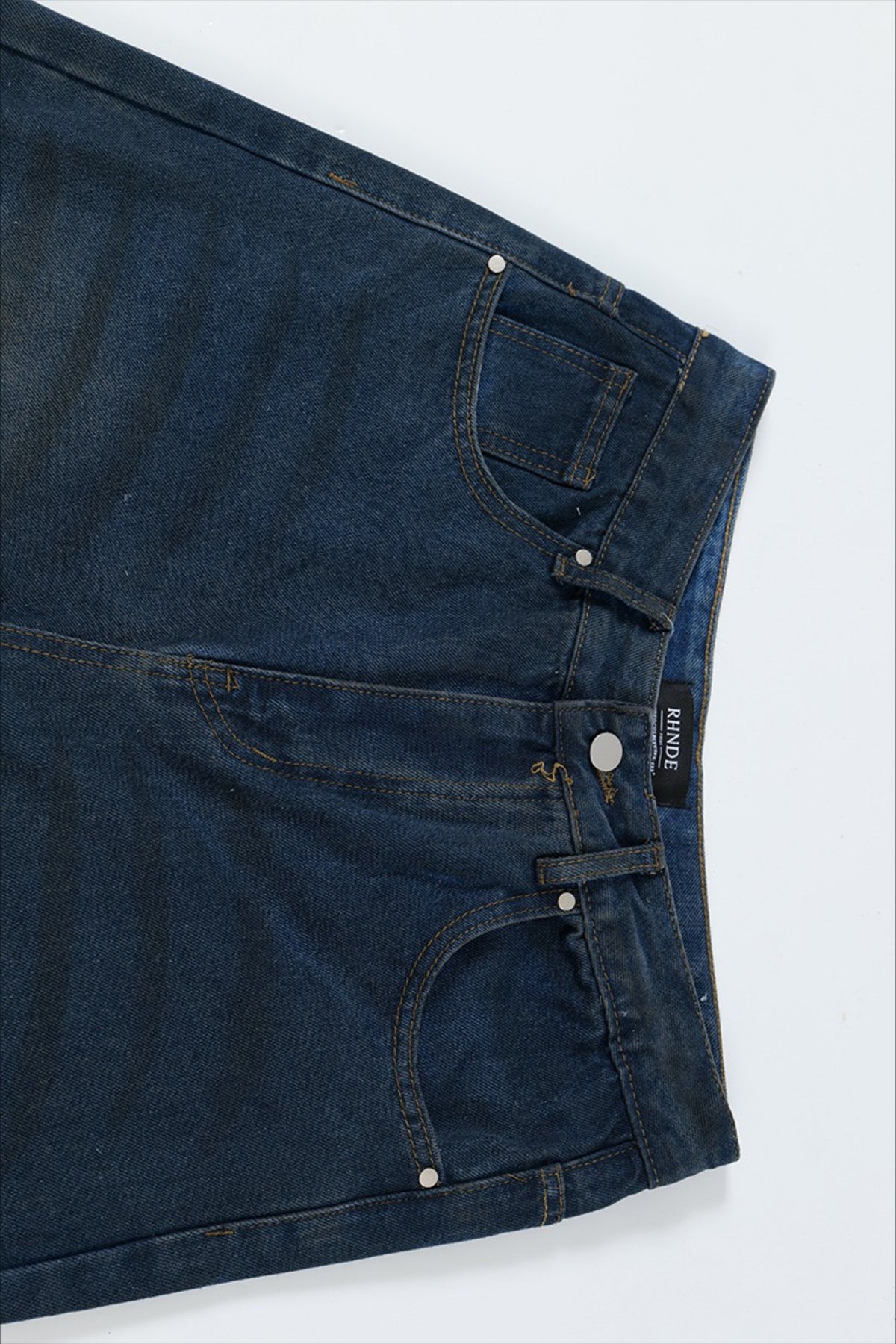 Heavy Distressed Ripped Wide Leg Jeans