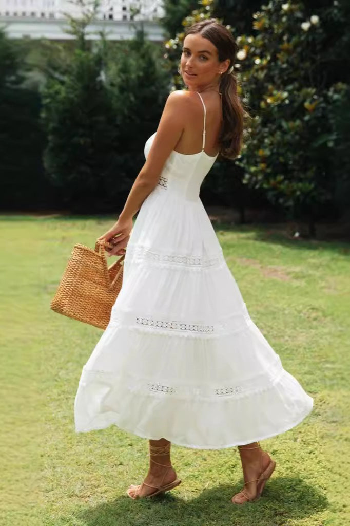 Ruffled Strap A-Line Flared Boho Dress Main image