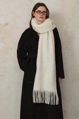 Thick Mohair Fringe Shawl Scarf