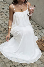 Chiffon Spaghetti Strap Vacation Maxi Dress