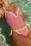 Retro Plaid Halter Backless Slim Fit Two Piece Swim Set