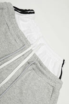 Double Waist Varsity Wide Leg Sweatpants