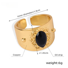 Vintage Style Copper Zirconia Open Ring