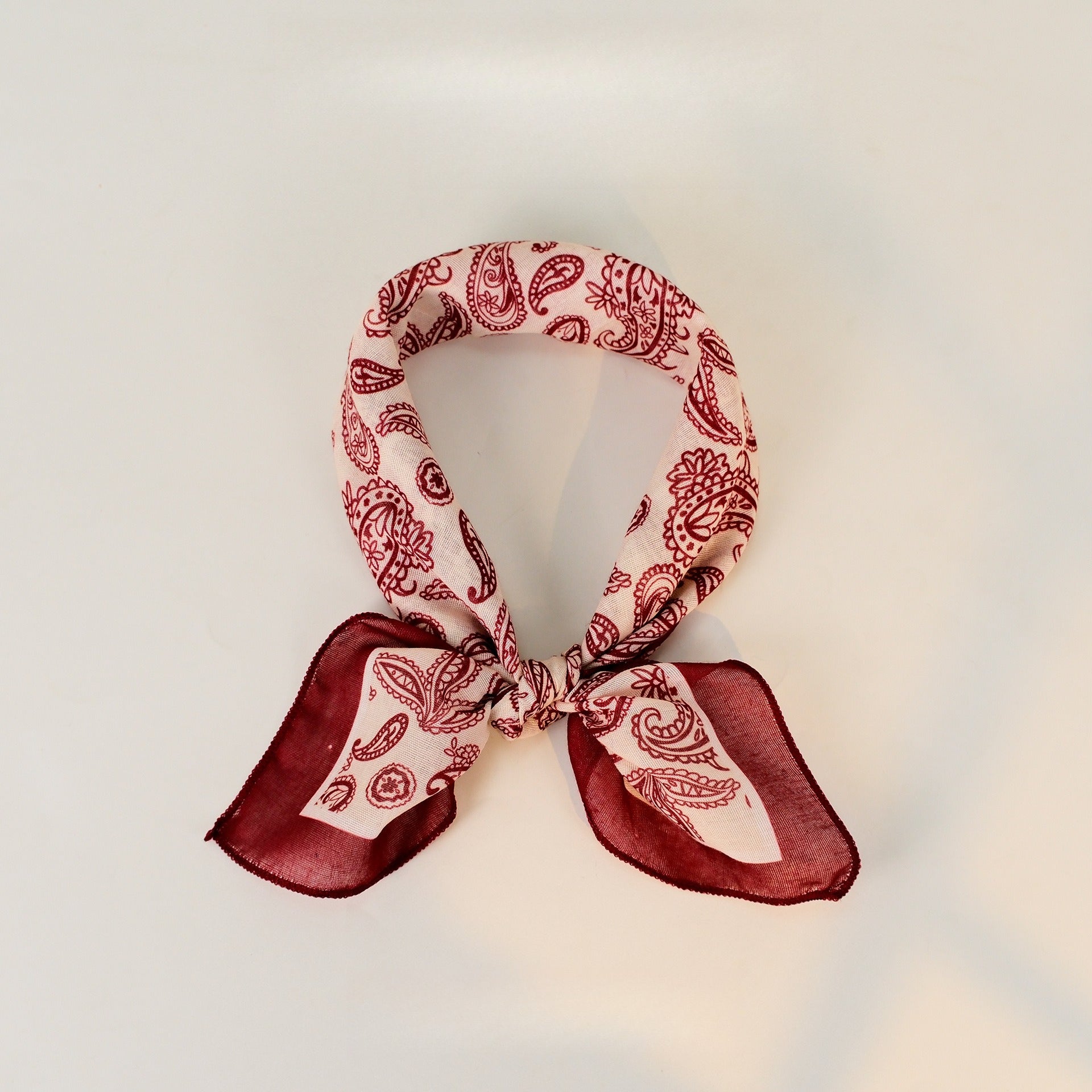 Paisley Faux Linen Square Hair Neck Sun Scarf Main image