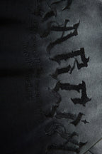Gothic Letter Washed Pullover Hoodie