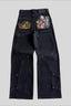 Knight Floral Embroidered Wide Leg Jeans