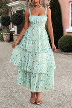 Chiffon Strap Maxi Floral Dress