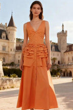 Elegant Vintage Sleeveless Swing Tiered Prom Dress