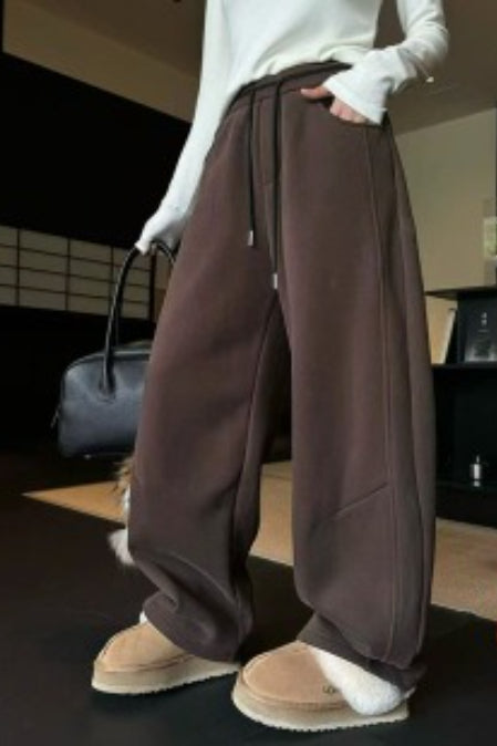 Fleece Lined Wide Leg Knit Pants Main image