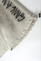 Washed Typography Wide Leg Fleece Sweatpants