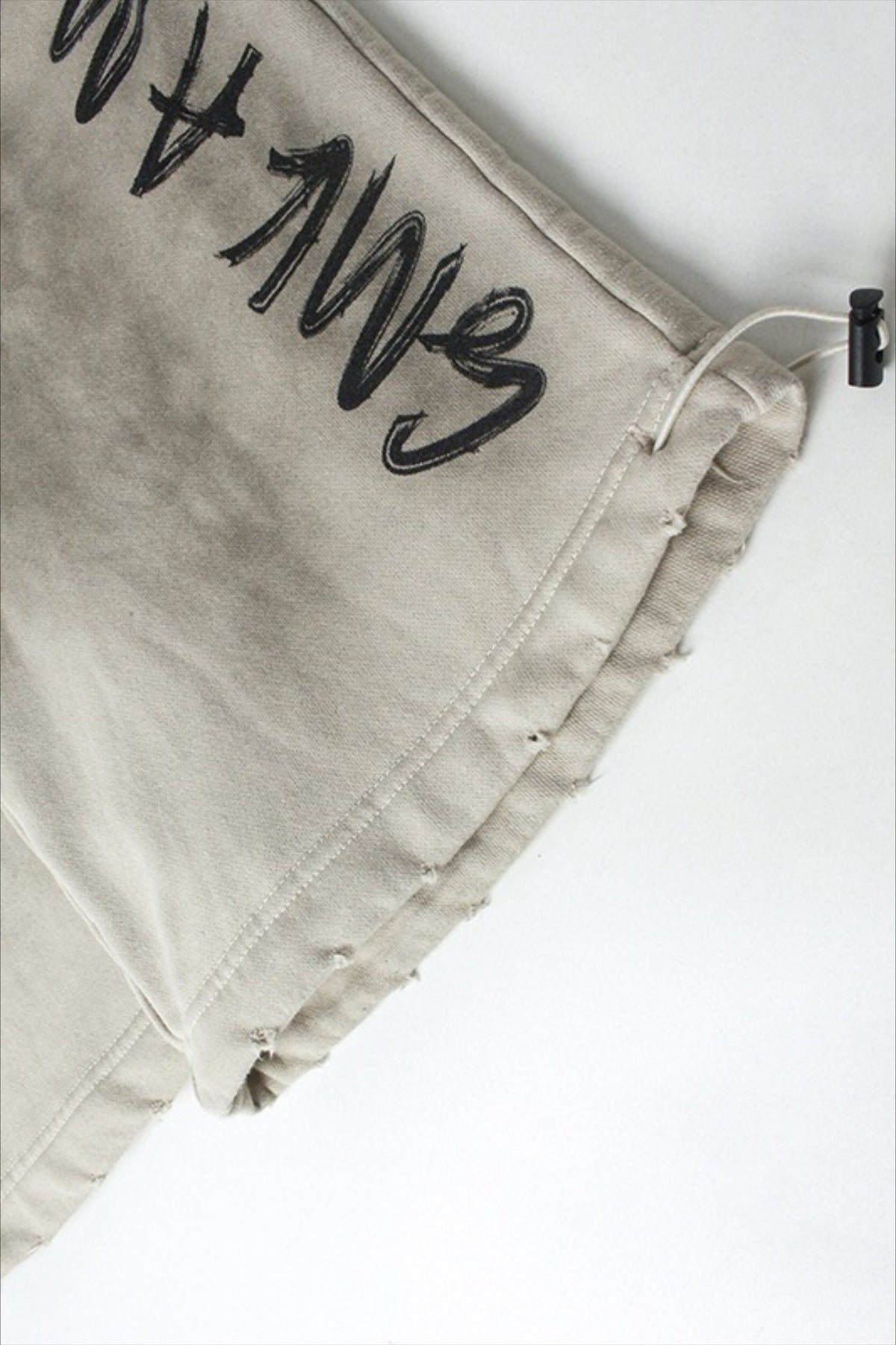 Washed Typography Wide Leg Fleece Sweatpants