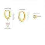 3-Piece Gold Tone Baroque Pearl Earring Set