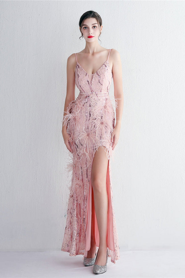 Intricate Beadwork Figure Hugging Gown Formal Dress Main image