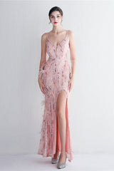 Intricate Beadwork Figure Hugging Gown Formal Dress