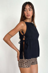 Minimalist Side Tie Solid Tank Top