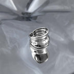 Vintage Textured Silver Open Index Ring