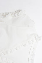 Ruffle Deep V Twist Front Crop Top