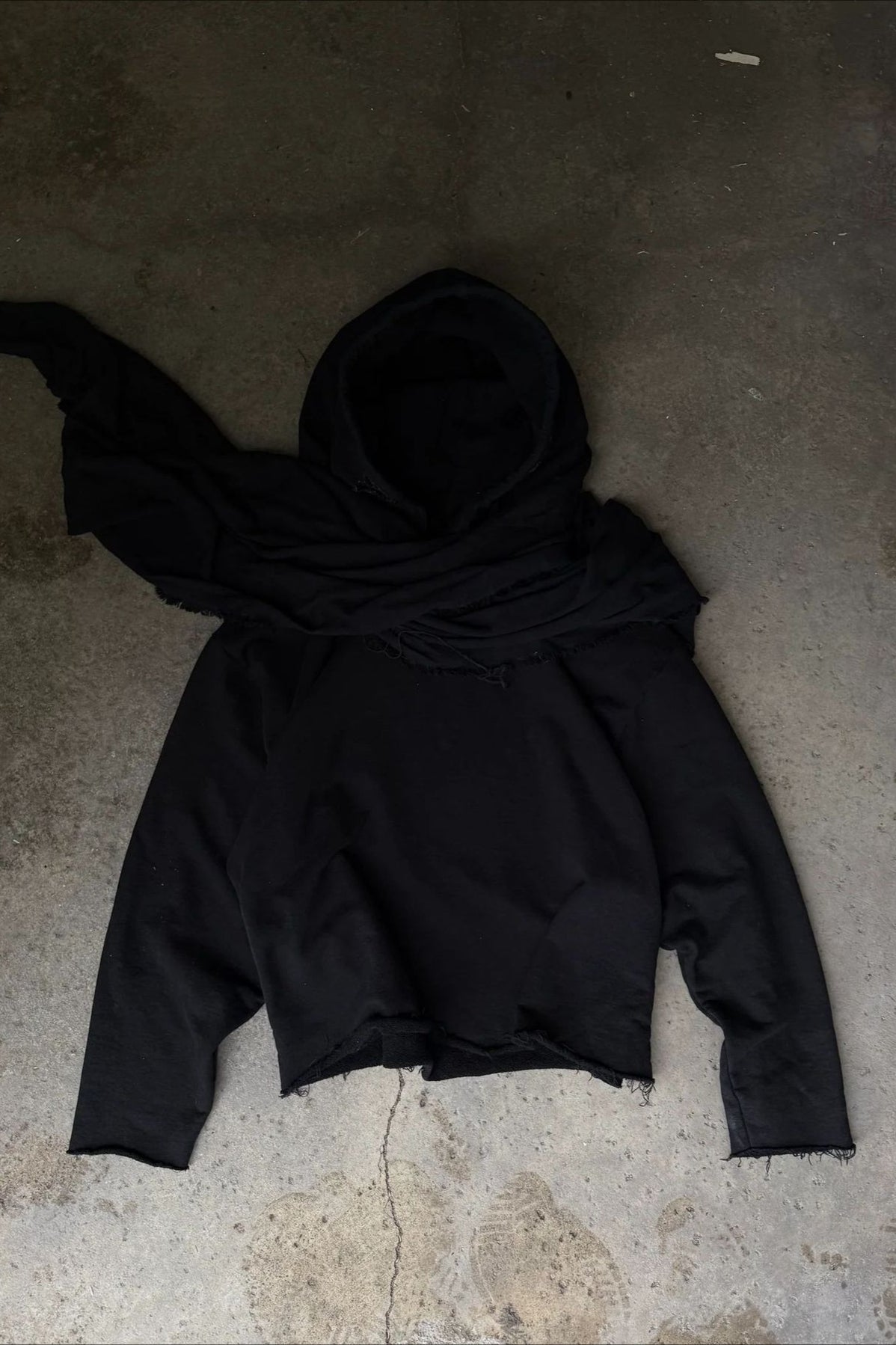 Scarf Hood Cutout Pullover Hoodie
