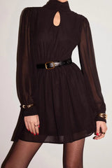 Backless Long Sleeve Mini Dress