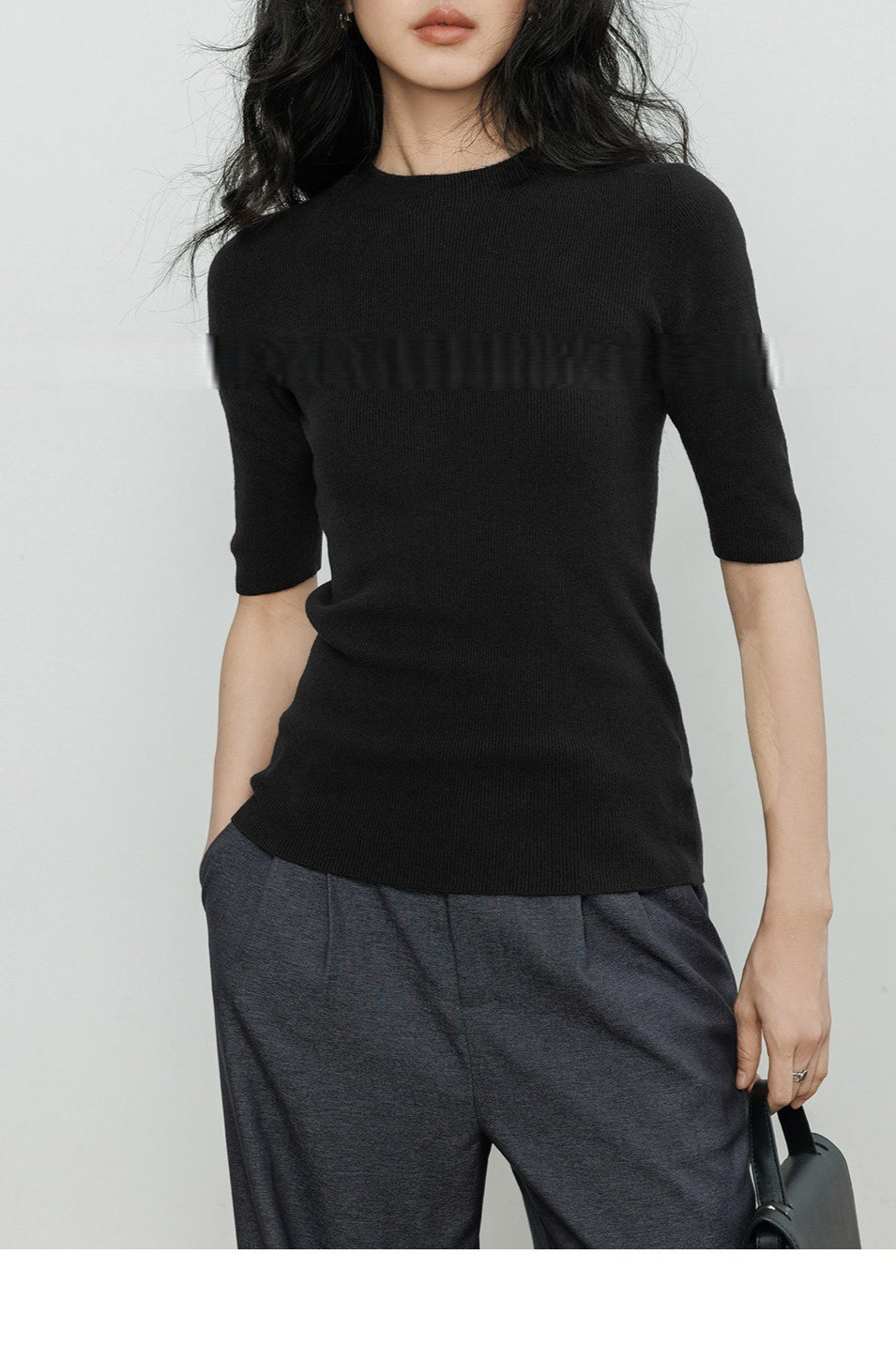 Ribbed Merino Cap Sleeve Knit Top Secondary image