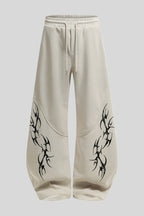 Tribal Graphic Baggy Barrel Leg Sweatpants