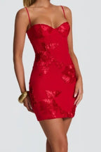 Floral Lace Corset Back Cocktail Dress