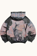 Skull Graphic Oversized Pullover Hoodie