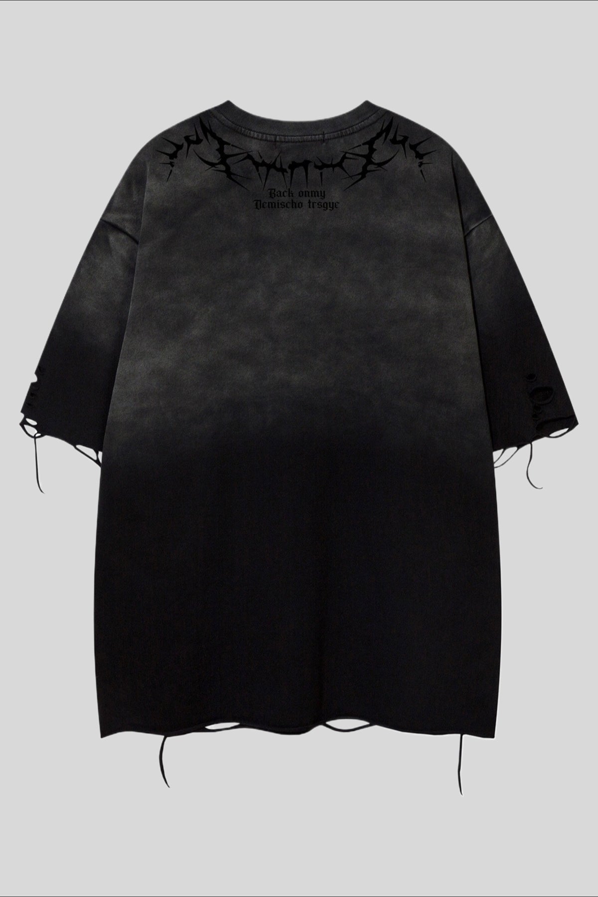 Distressed Cutout Washed Short Sleeve T-Shirt