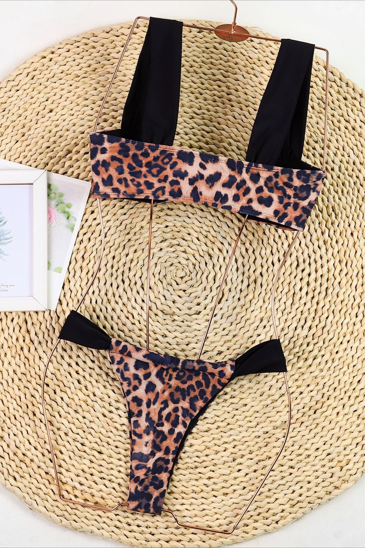 Patchwork Strapless Push Up Bikini Set