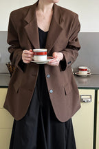 Vintage Casual Long Sleeve Blazer