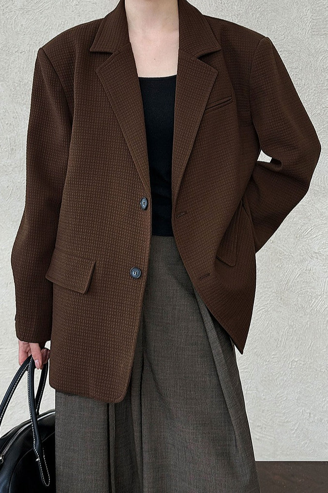 Waffle Textured Oversized Blazer Main image