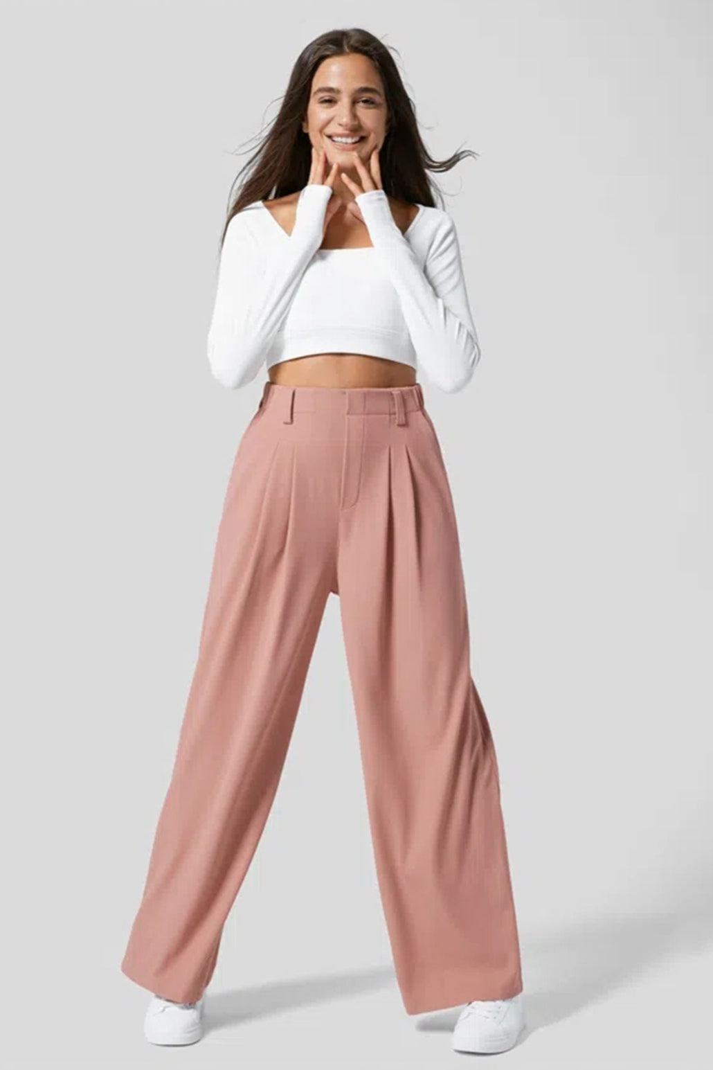 Hip Slimming Wide Leg Relaxed Knit Pants Secondary image